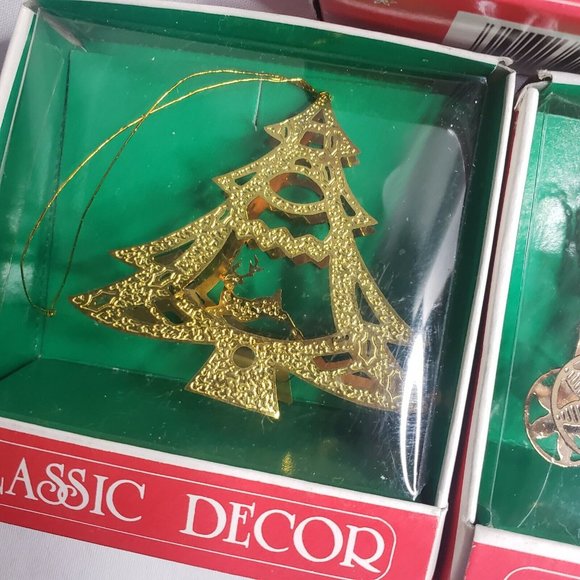 Vintage Brass Ornate Ornaments Set of 3 Made in Taiwan ROC - Picture 3 of 6